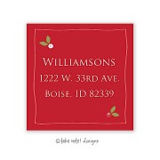 Christmas Return Address Labels, Holly Red, Take Note Designs